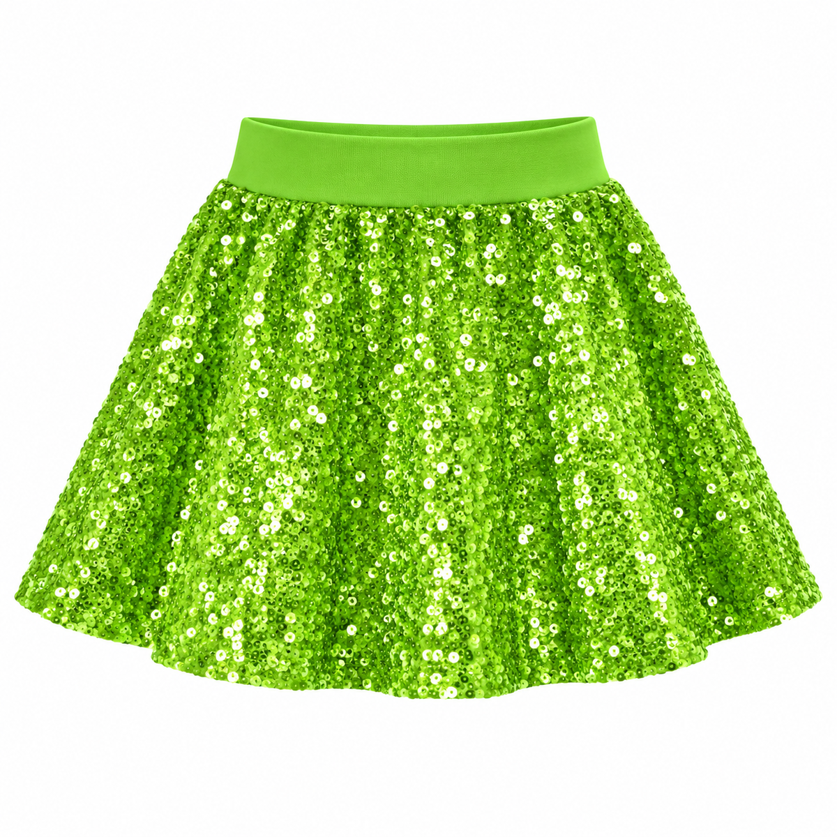 Falda Lime Spark de lentejuelas verde lima para niña