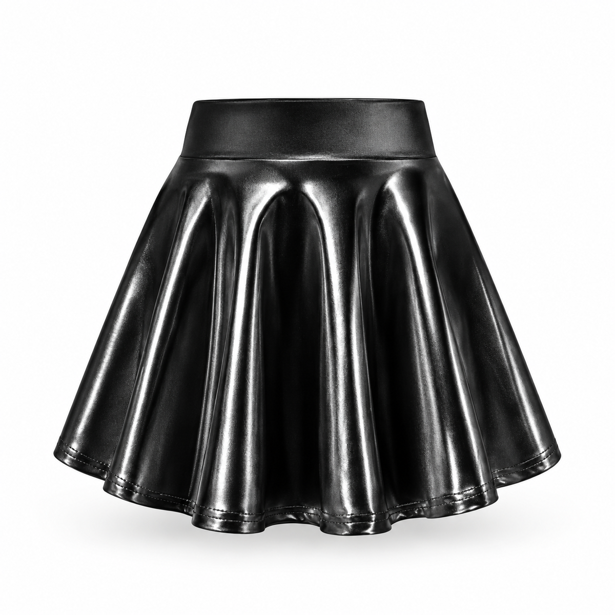 Falda metalizada negro para niña