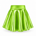 Falda metalizada verde-lima para niña