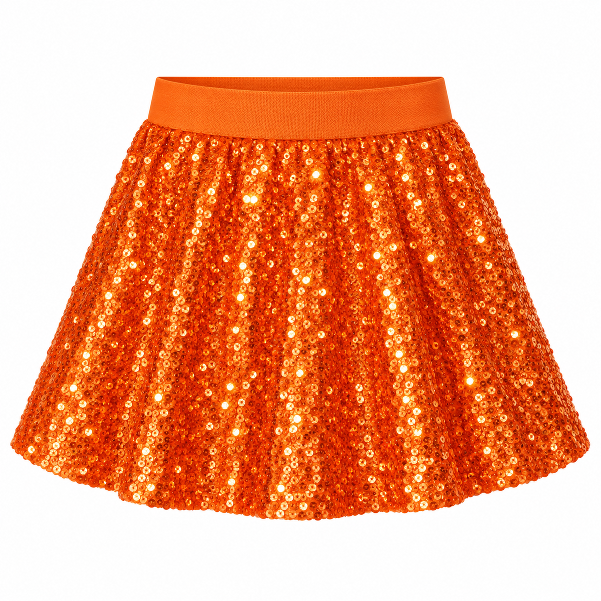 Falda Pumpkin Spark de lentejuelas naranja calabaza para niña
