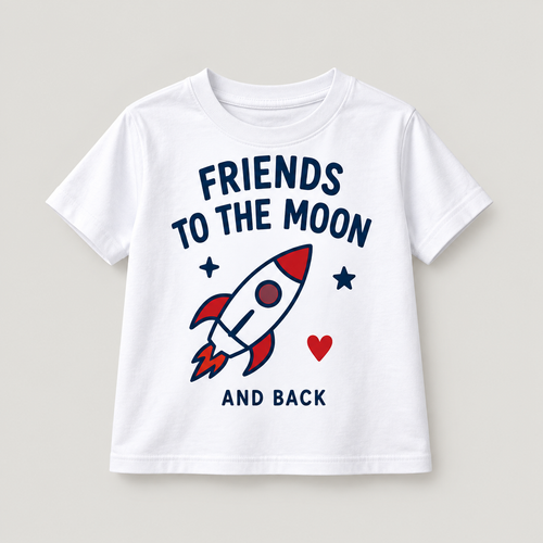 Camiseta Friends to the Moon color Blanco