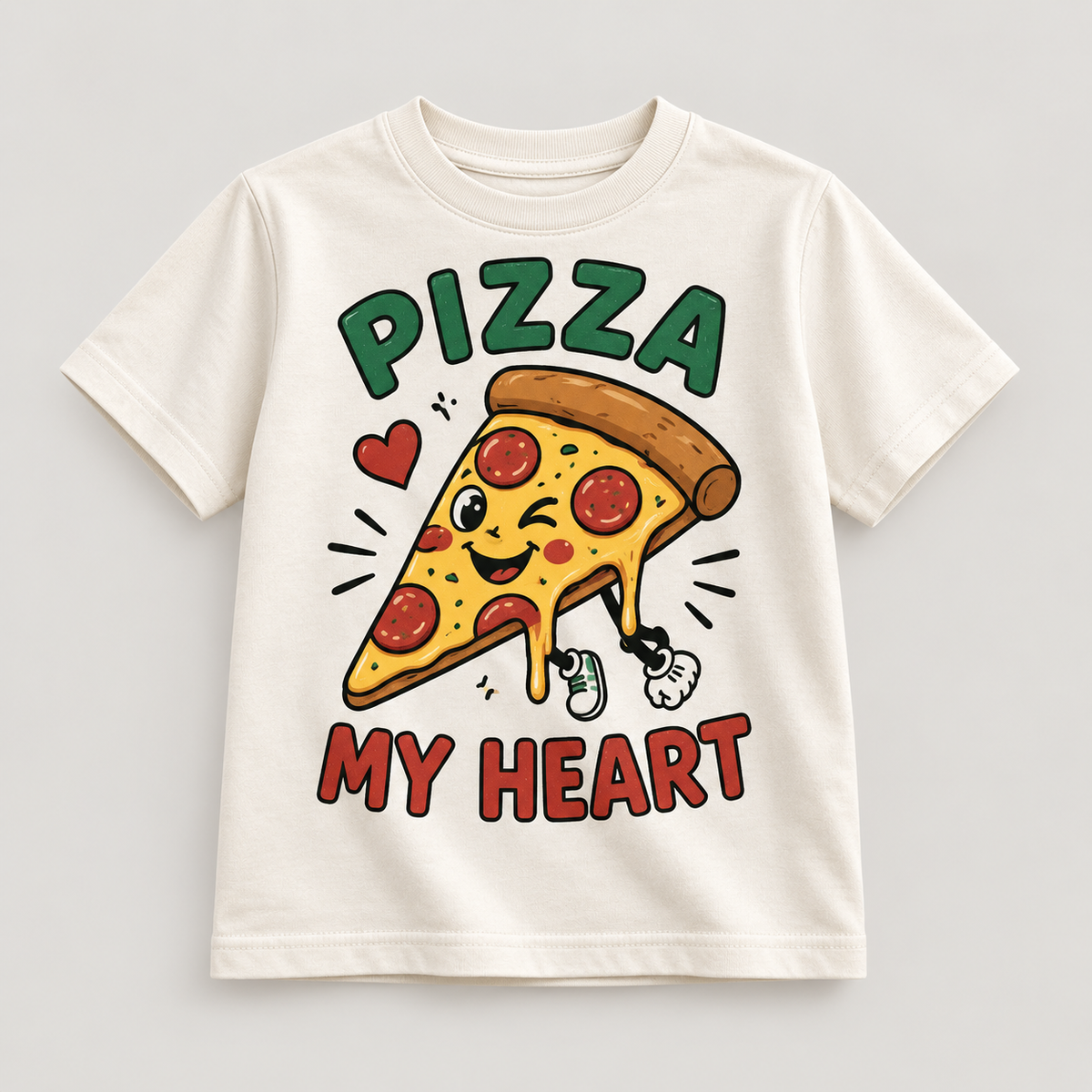 Camiseta Pizza My Heart color Crema