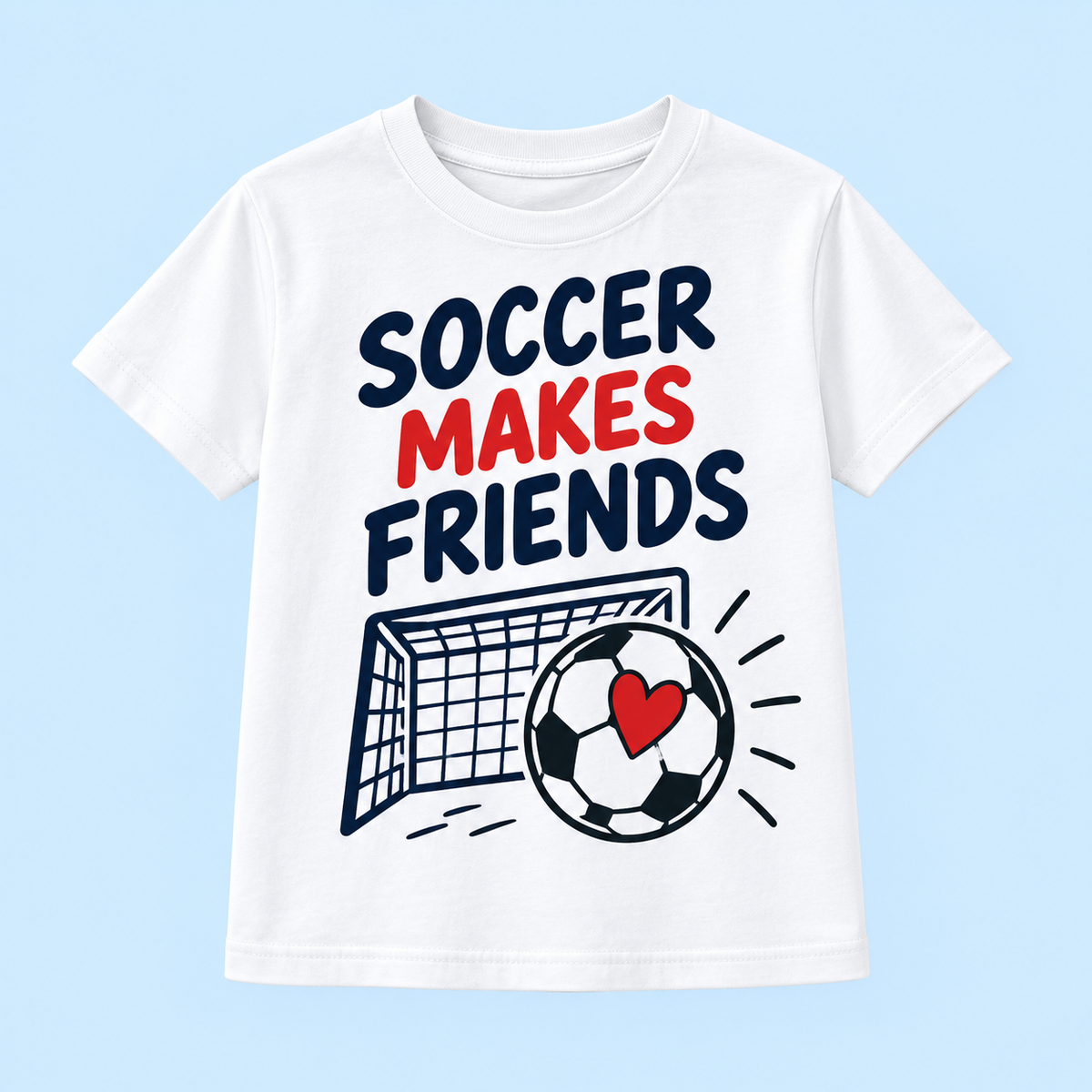 Camiseta Soccer Makes Friends color Blanco