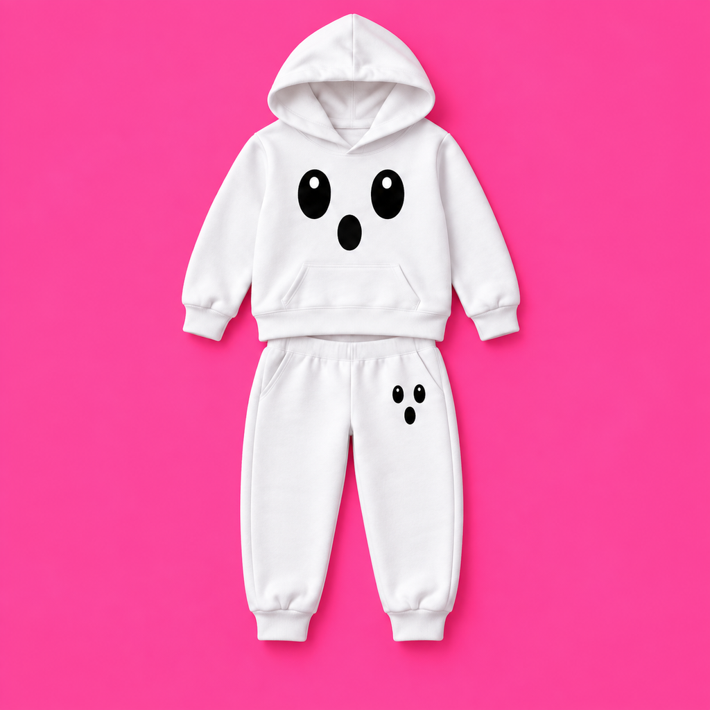 Set completo Hoodie Ghost Boo Blanco; piezas vendidas por separado