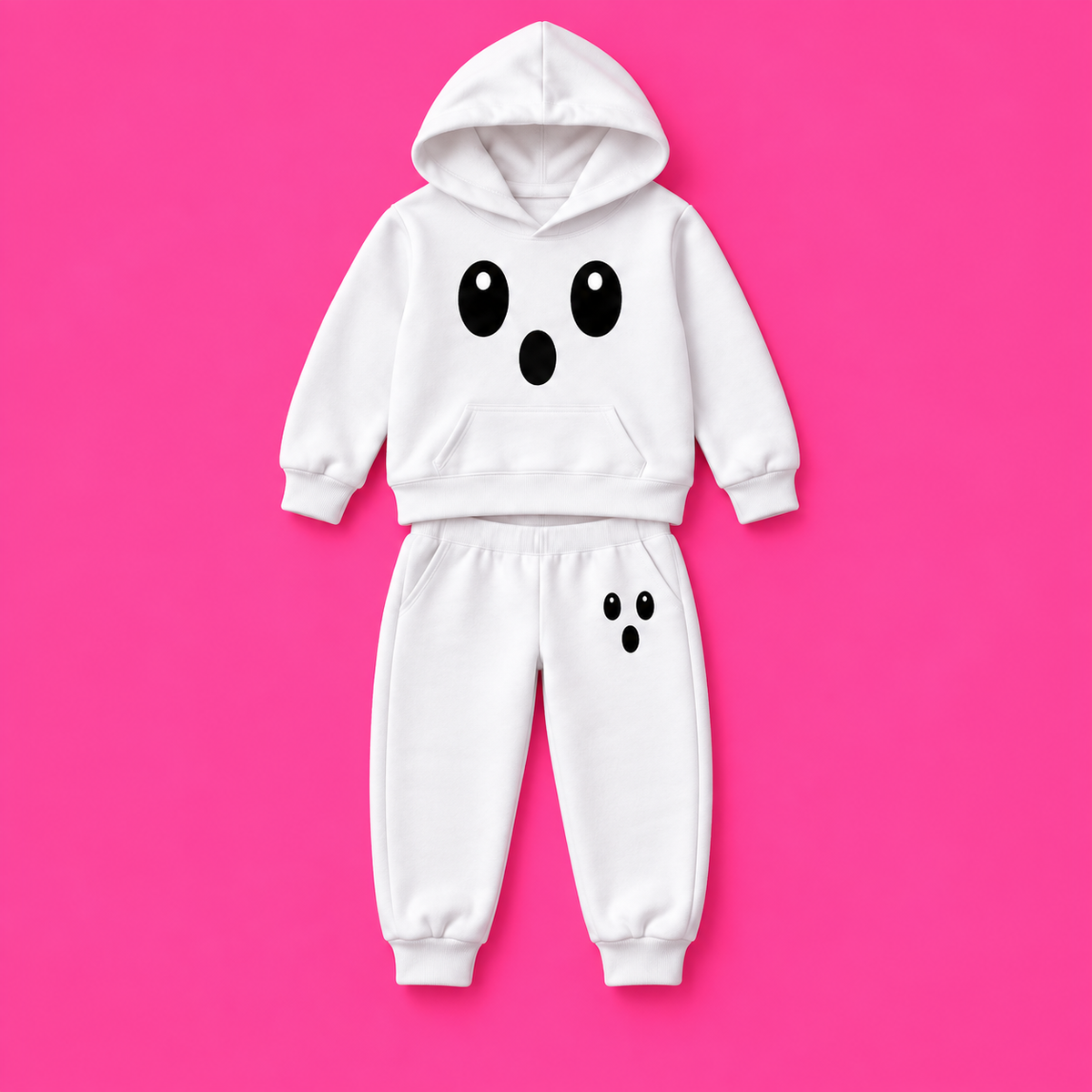 Set completo Hoodie Ghost Boo Blanco; piezas vendidas por separado