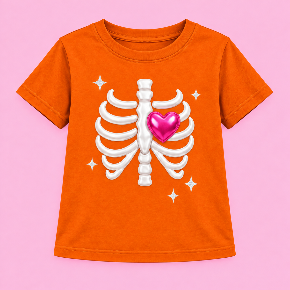 heart bones orange