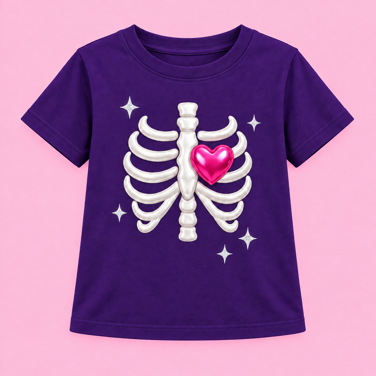 heart bones purple
