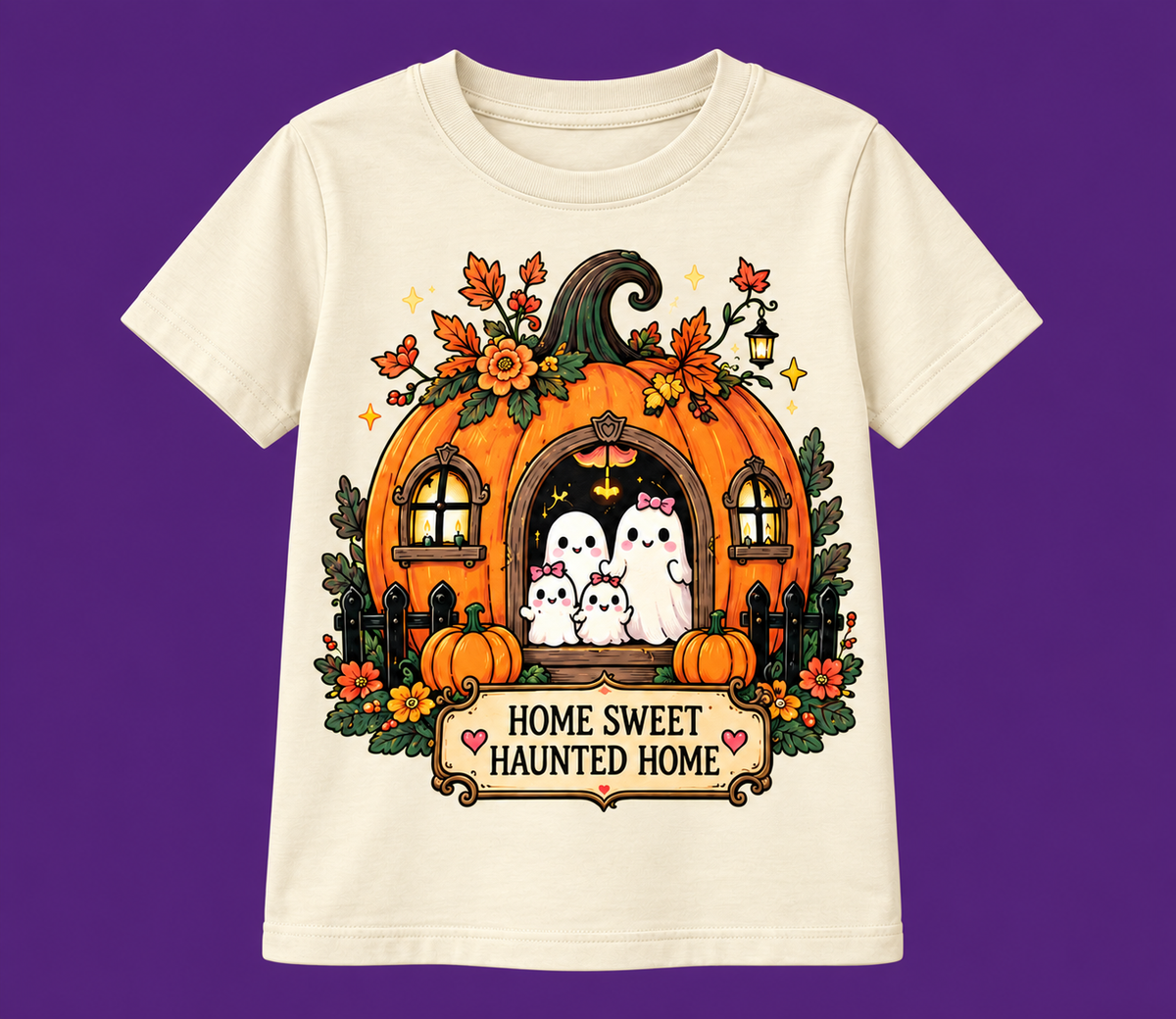 Camiseta Home Sweet Haunted Home color crema