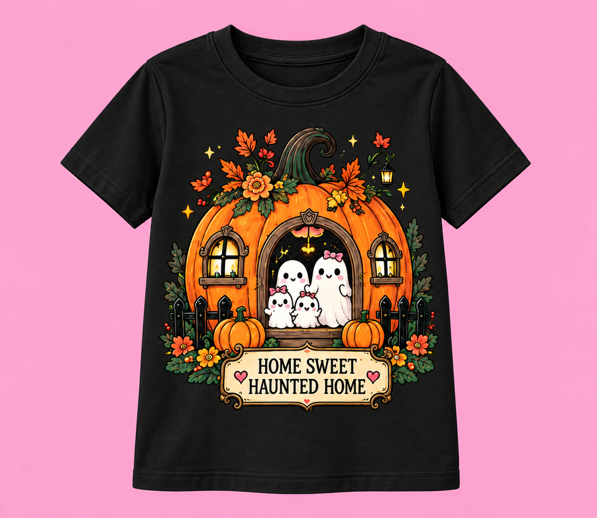 Camiseta Home Sweet Haunted Home color negra