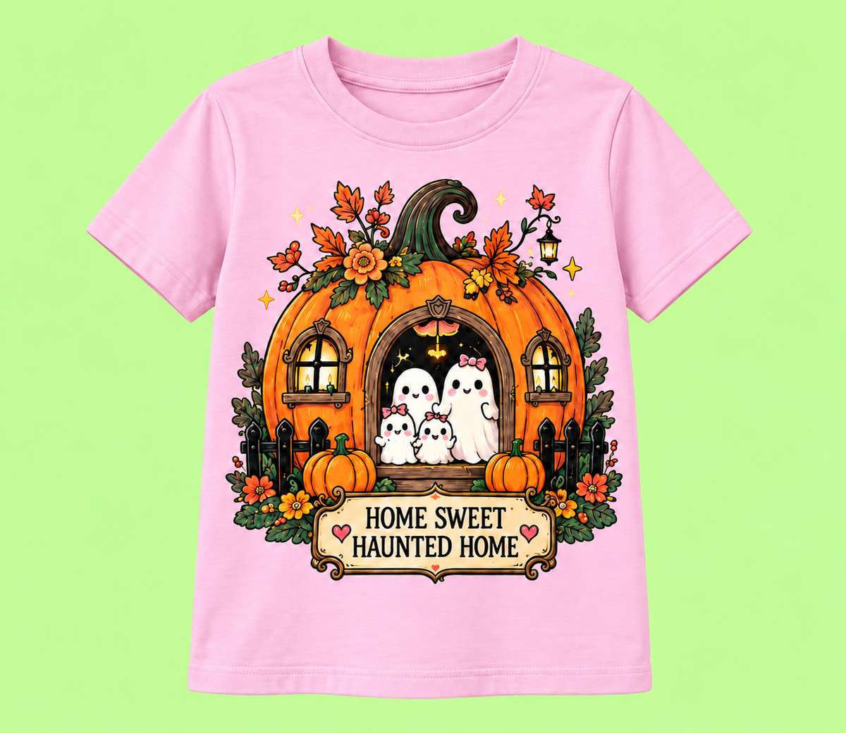 Camiseta Home Sweet Haunted Home color rosada