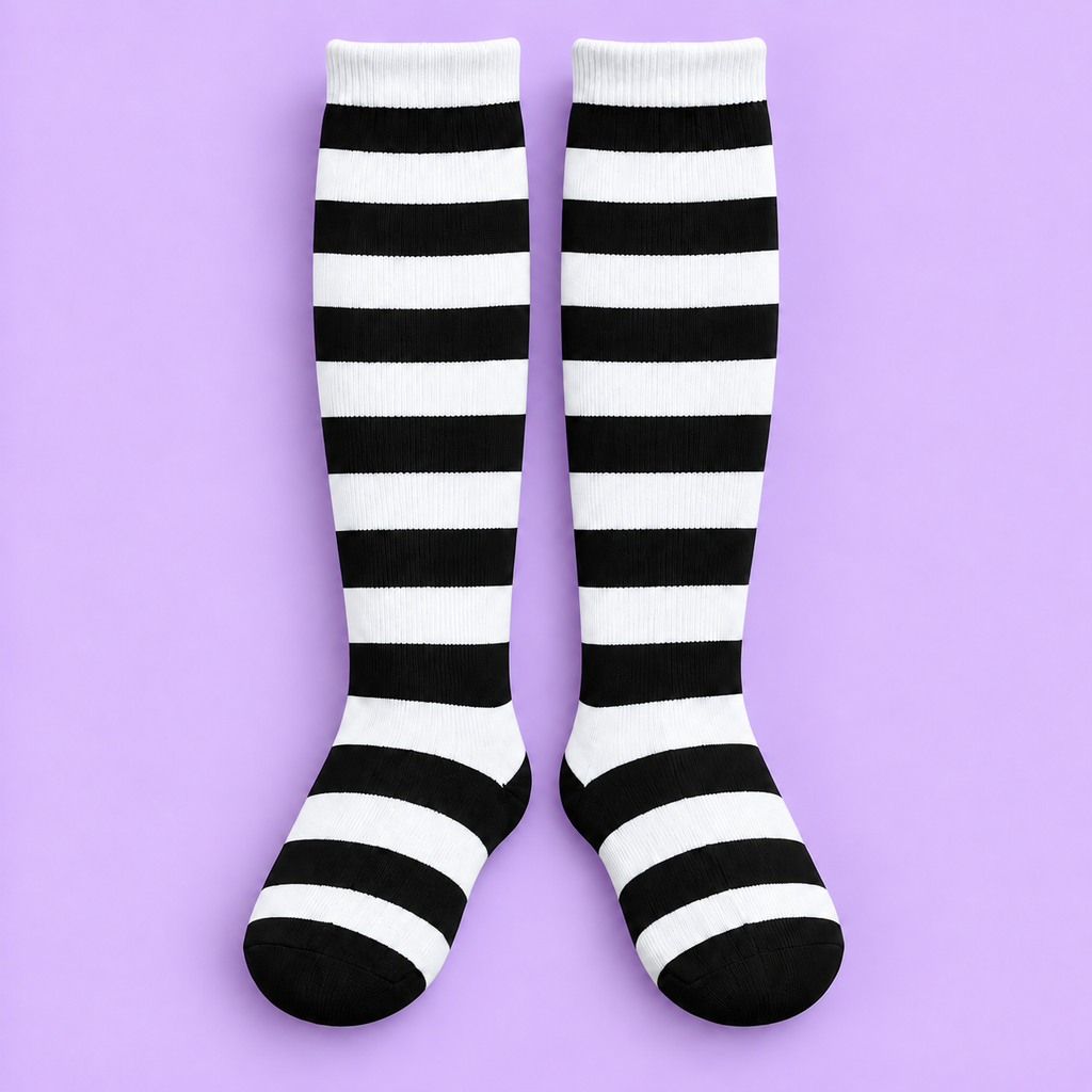 Medias de rayas negro con blanco