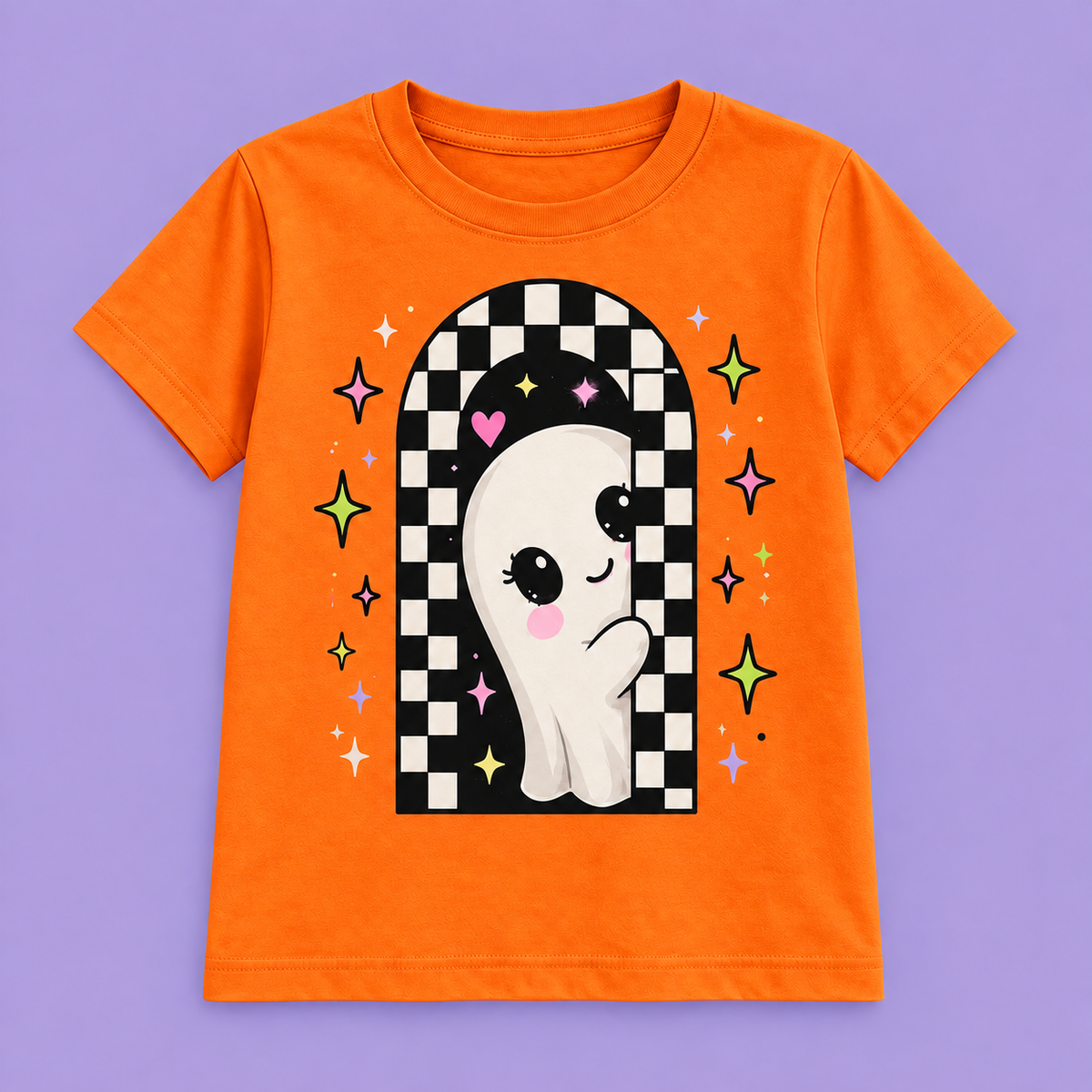 peek a boo checker orange