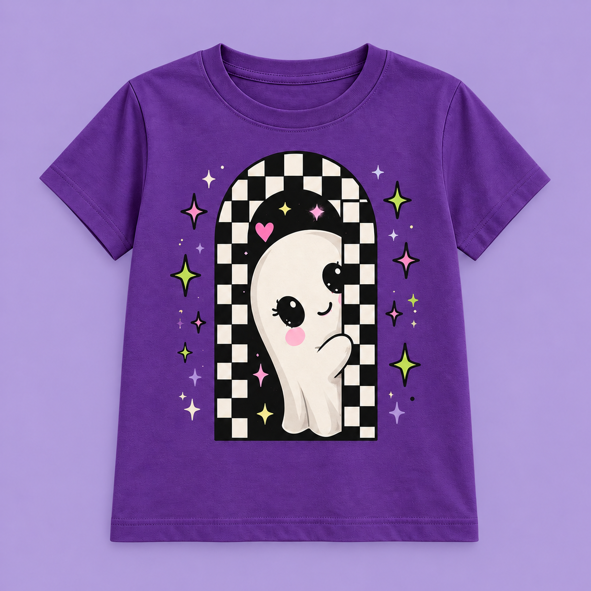 peek a boo checker purple