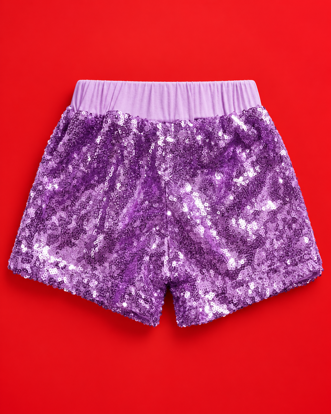 Short de lentejuelas lila