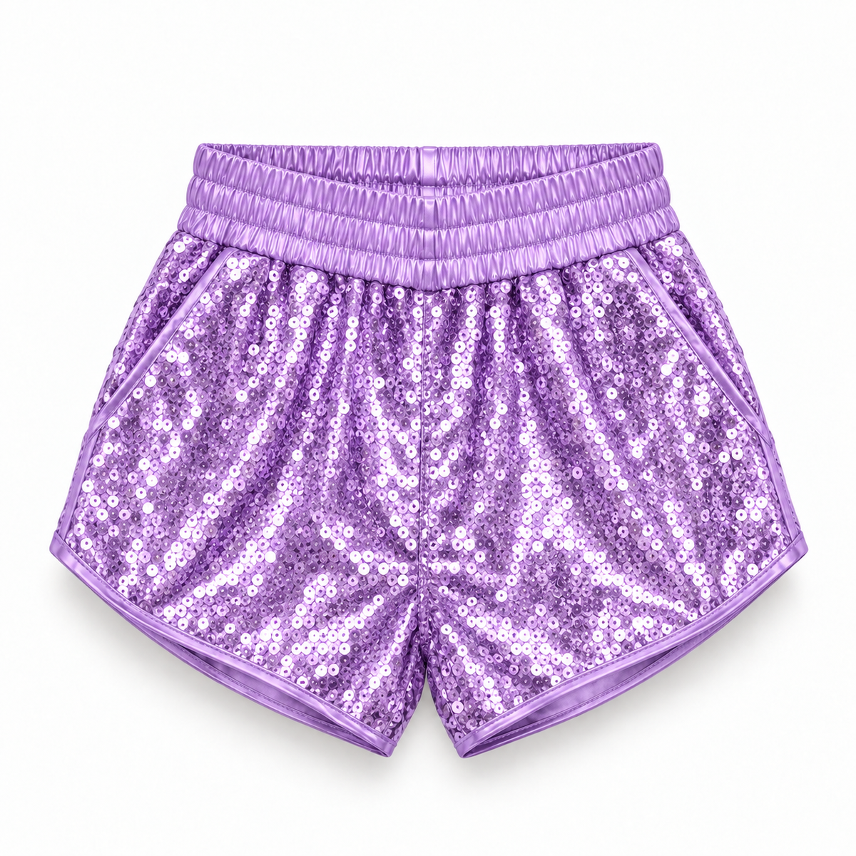 Short de lentejuelas lila para niña