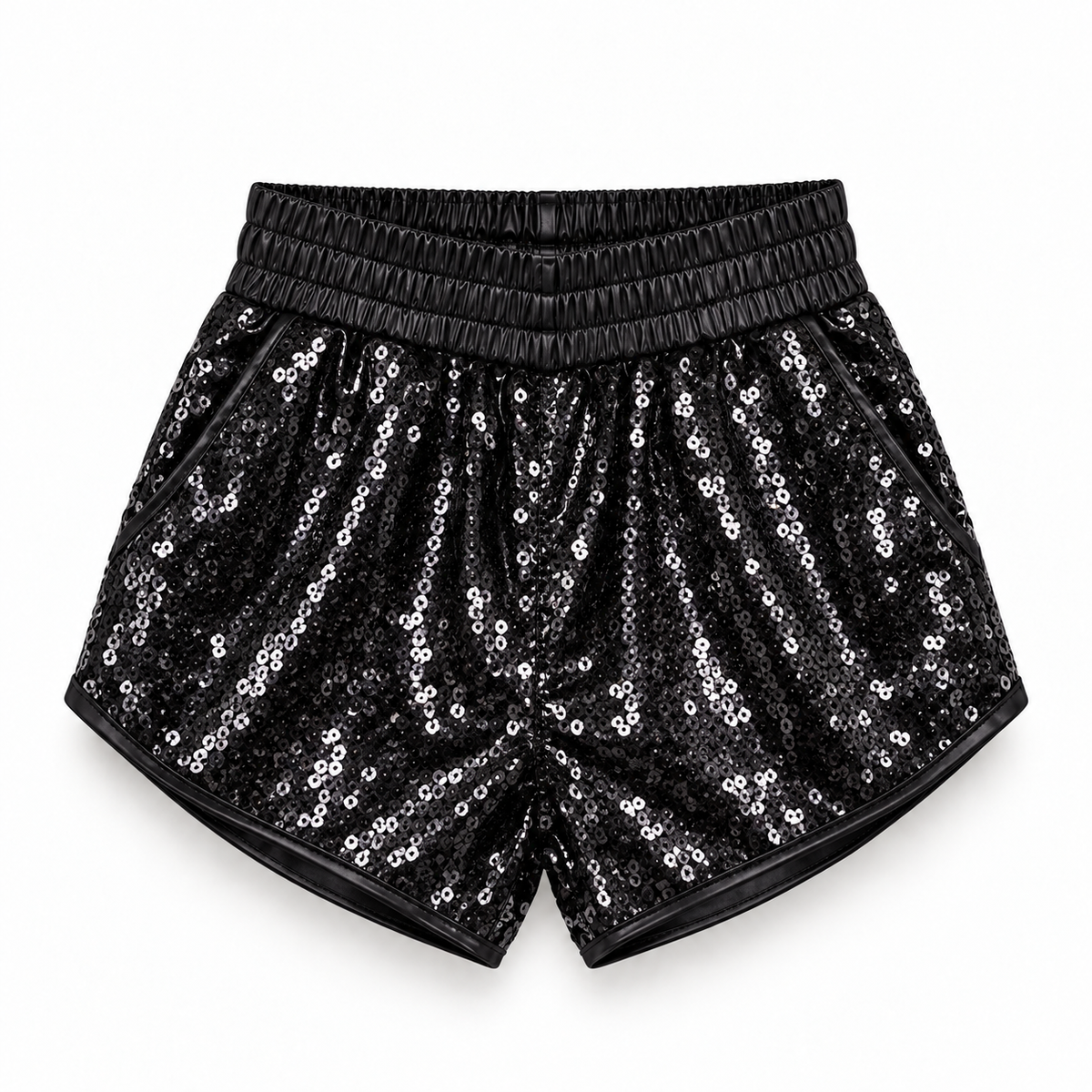Short de lentejuelas negro para niña