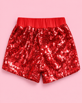 Short de lentejuelas rojo
