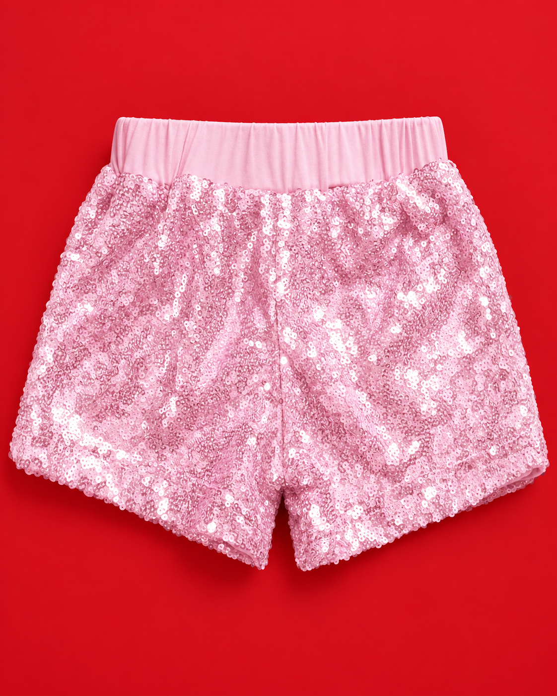 Short de lentejuelas rosado claro