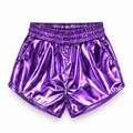 Short metalizado morado para niña