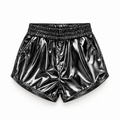 Short metalizado negro para niña