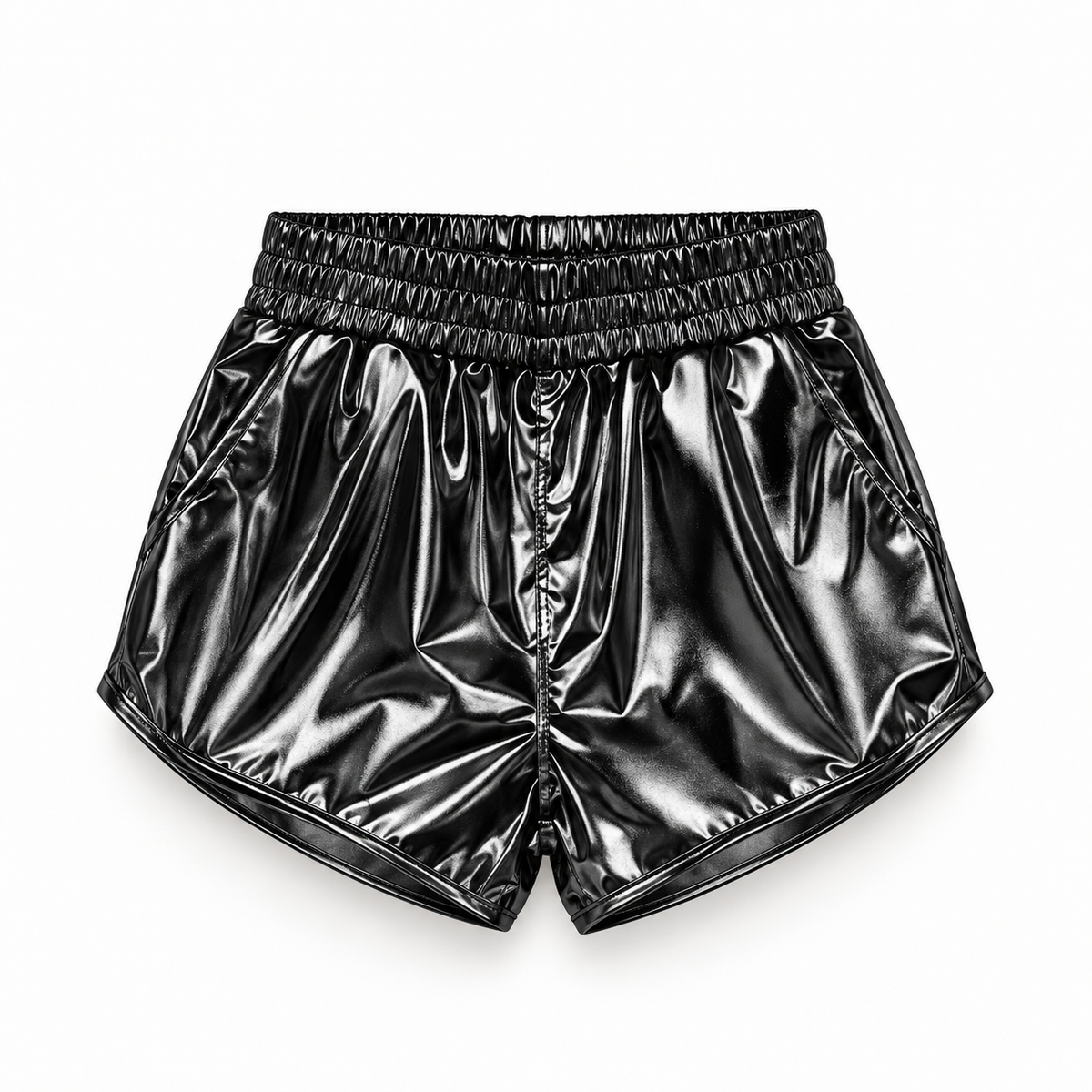 Short metalizado negro para niña