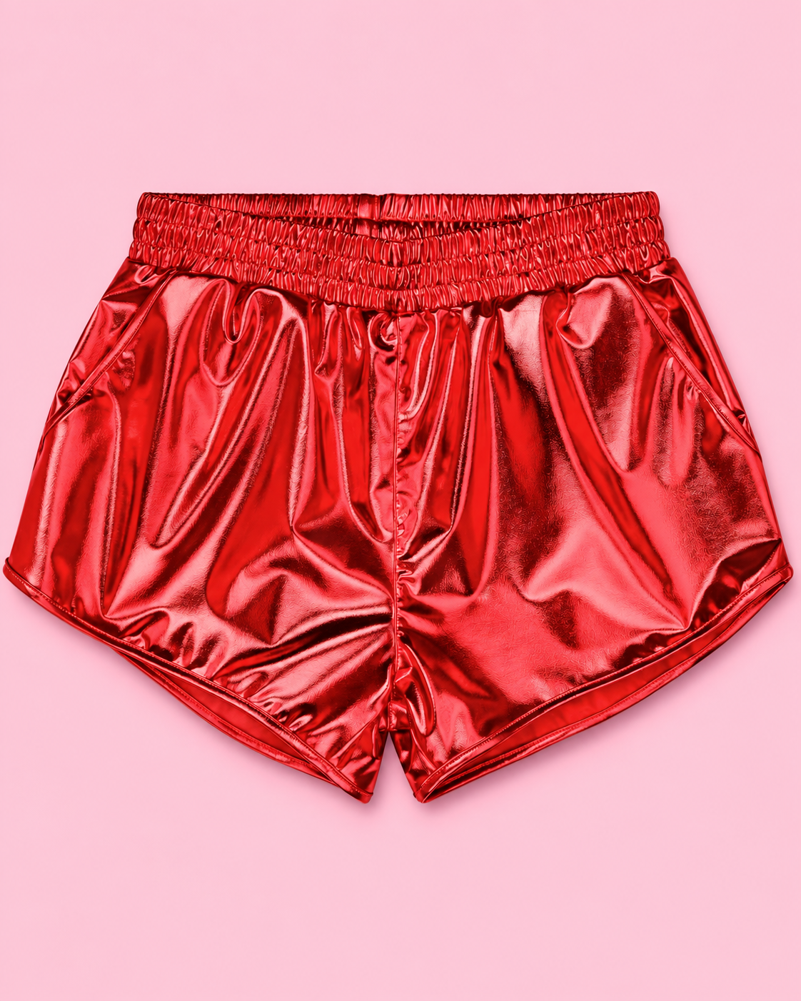 Short metalizado rojo