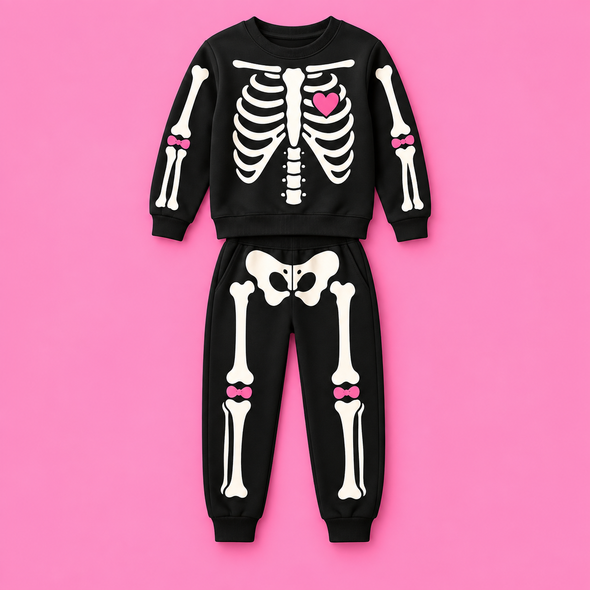 Set completo Jogger Sweet Skeleton Negro; piezas vendidas por separado