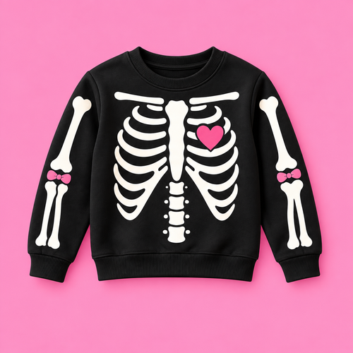 Hoodie o buzo complementario de Jogger Sweet Skeleton Negro