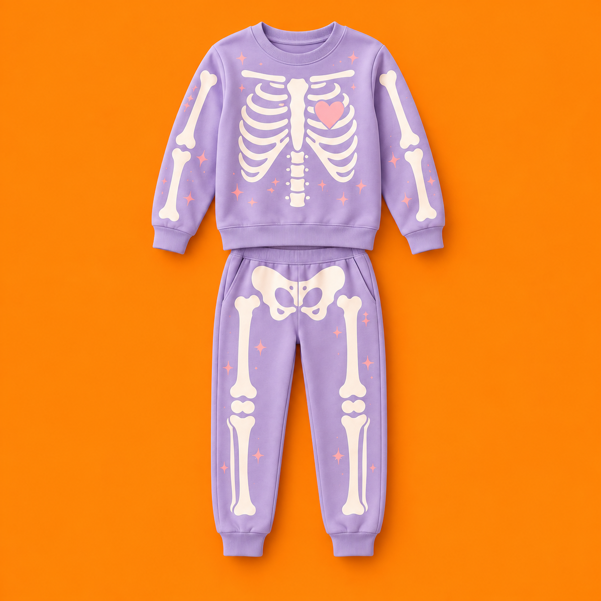 Set completo Jogger Sweet Skeleton Lila; piezas vendidas por separado