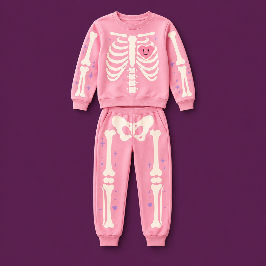 Set completo Jogger Sweet Skeleton Rosa; piezas vendidas por separado