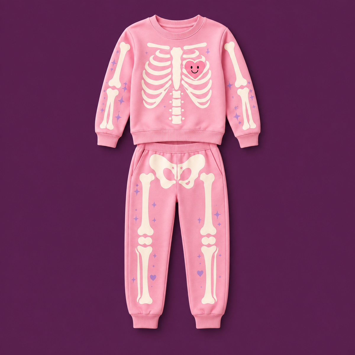 Set completo Jogger Sweet Skeleton Rosa; piezas vendidas por separado