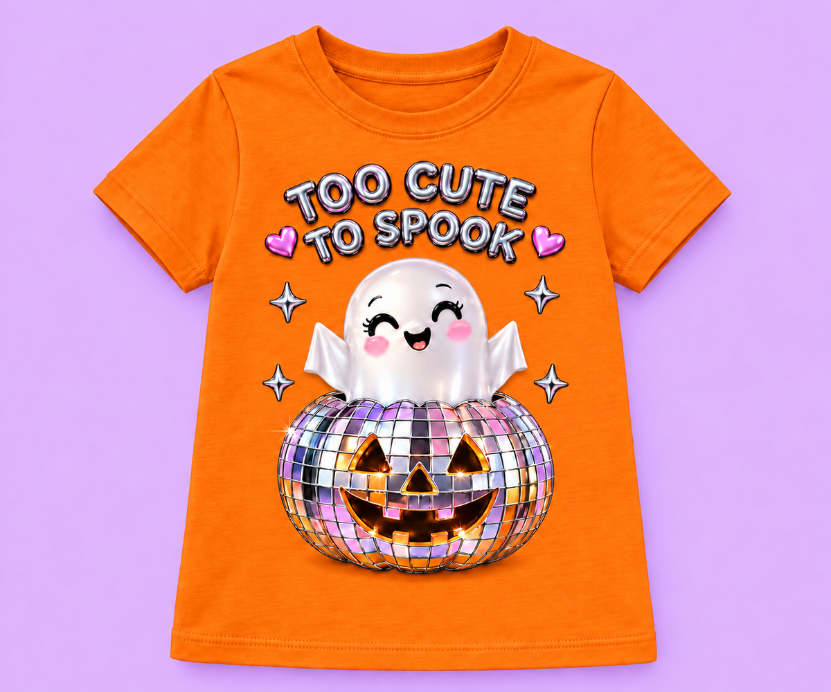 Camiseta Too Cute to Spook color naranja