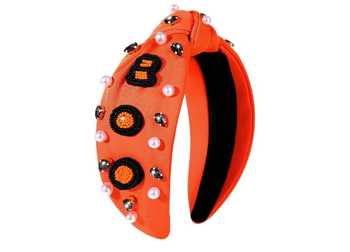 Vincha BOO naranja Halloween con diseño original exacto